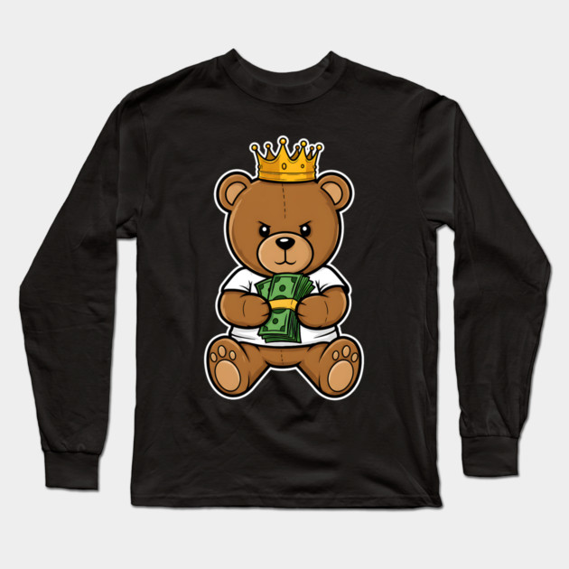 Teddy Bear - Get Money Long Sleeve T-Shirt by UrbanLifeApparel