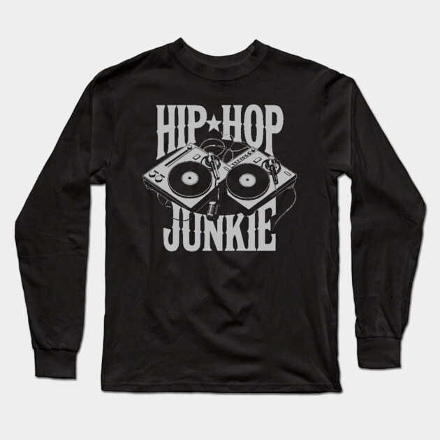 Hip-Hop Junkie Long Sleeve T-Shirt by UrbanLifeApparel
