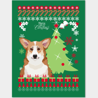 Corgi Christmas Sweater Posters and Art