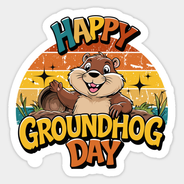 Happy Groundhog Day Magnet by JessArty