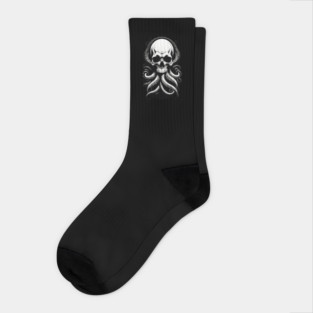 Tentacle Skull Black and White Socks