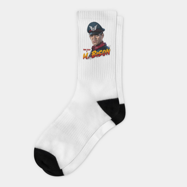 Street Fighter: Raul Julia is M Bison Socks by 51Deesigns