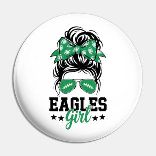 Eagles Girl Messy Bun For Men Women Girls Boys Kids Pin