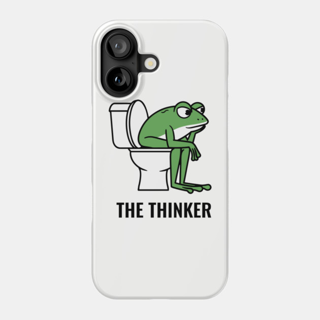The Thinker Toilet Bathroom Humor Parody Phone Case by Anticorporati