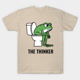 The Thinker Toilet Bathroom Humor Parody T-Shirt
