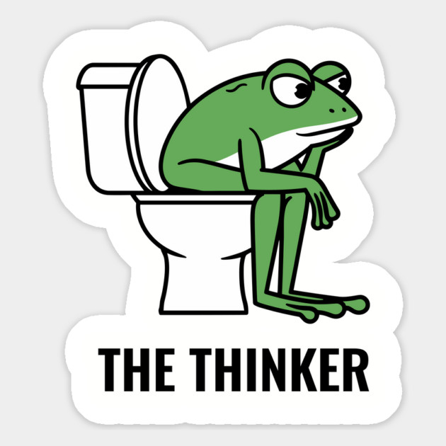 The Thinker Toilet Bathroom Humor Parody Magnet by Anticorporati