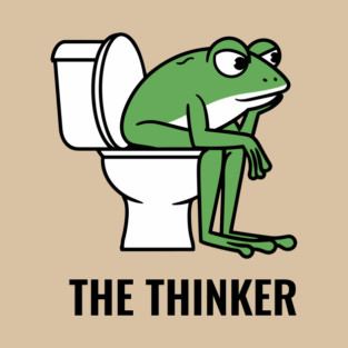 The Thinker Toilet Bathroom Humor Parody T-Shirt