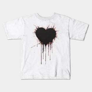 Valentine’s Day: Black Heart  Love On a light (Knocked Out) background Kids T-Shirt