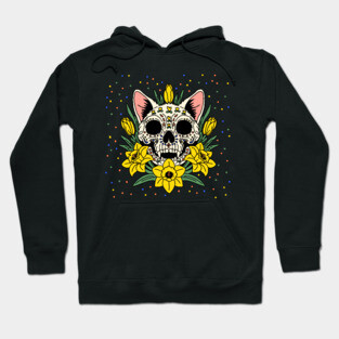 March's Daffodil & Cat Skull Hoodie