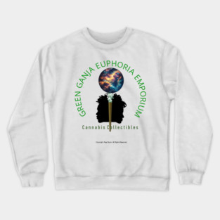 Green Ganja Euphoria Emporium Cannabis Collectibles Crewneck Sweatshirt