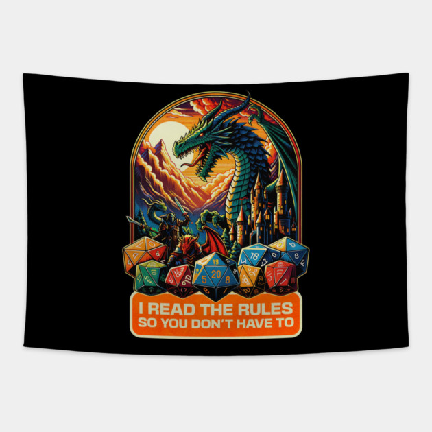 I read the Rules so you Don't have to Gamer Board game distressed Tapestry by Joaddo