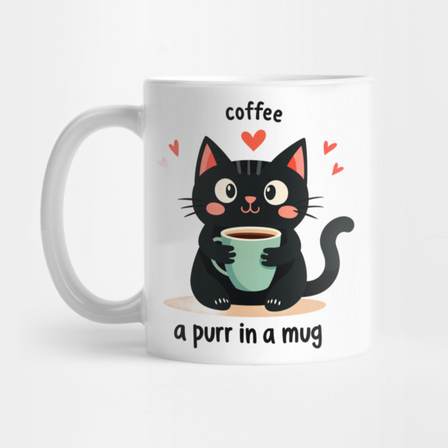 Coffee Cat T-Shirt – "Coffee-a Purr in a Mug" Funny Cat Lover by MCALTees