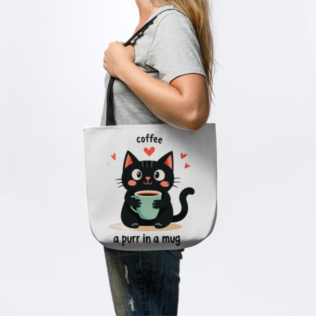 Coffee Cat T-Shirt – "Coffee-a Purr in a Mug" Funny Cat Lover by MCALTees