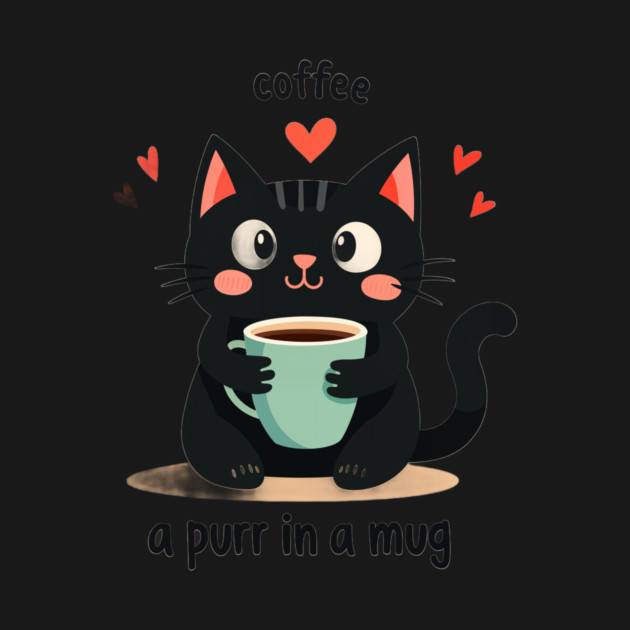 Coffee Cat T-Shirt – "Coffee-a Purr in a Mug" Funny Cat Lover by MCALTees