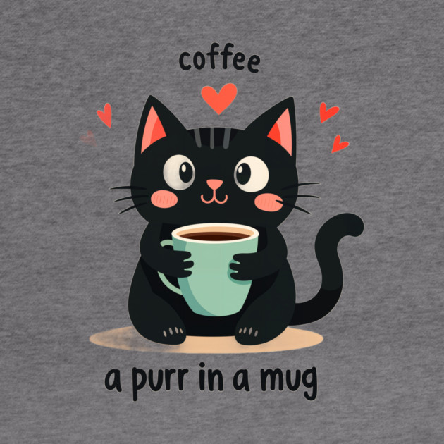 Coffee Cat T-Shirt – "Coffee-a Purr in a Mug" Funny Cat Lover by MCALTees