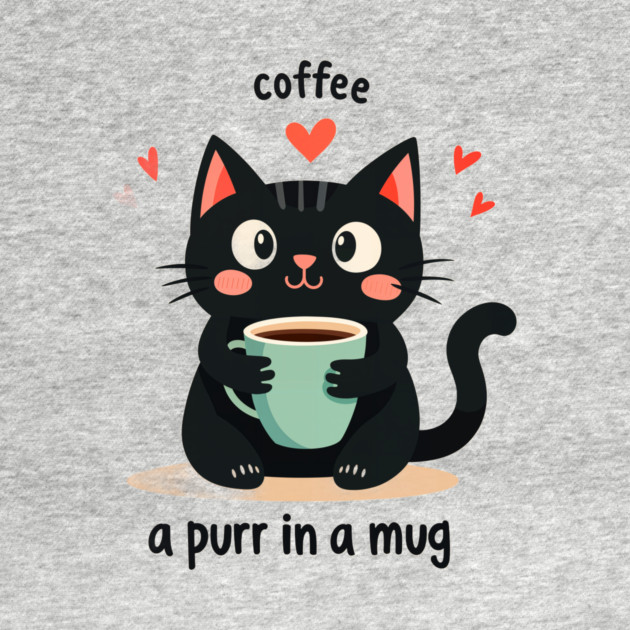 Coffee Cat T-Shirt – "Coffee-a Purr in a Mug" Funny Cat Lover by MCALTees