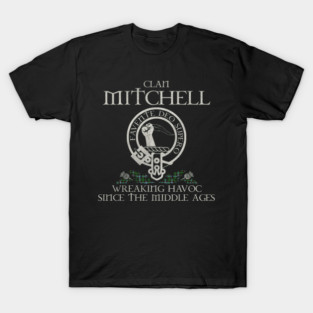 Clan Mitchell crest Scottish surname tartan Thistle vintage T-Shirt