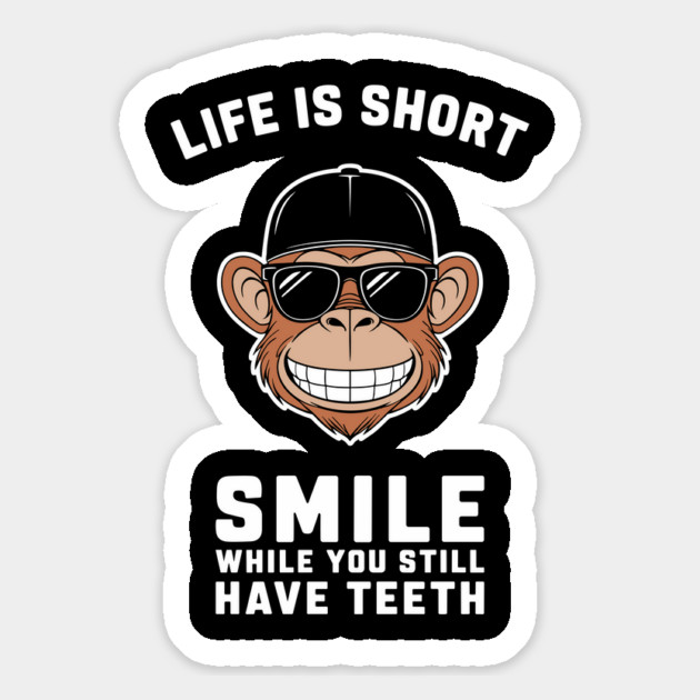 Life Is Short Smile Sarcastic Motivation Magnet by Anticorporati