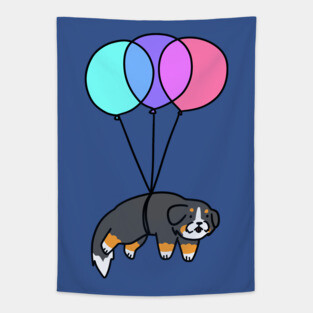 Balloon Bernese Mountain Dog Tapestry