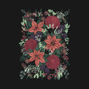 Wild Flowers Winter Bouquet T-Shirt