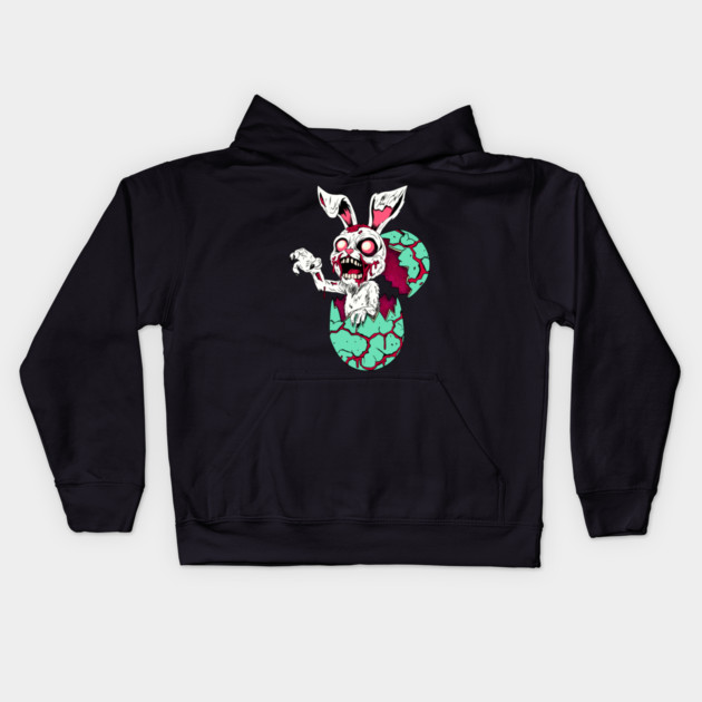 Zombie Easter Bunny Kids Hoodie by H. R. Sinclair