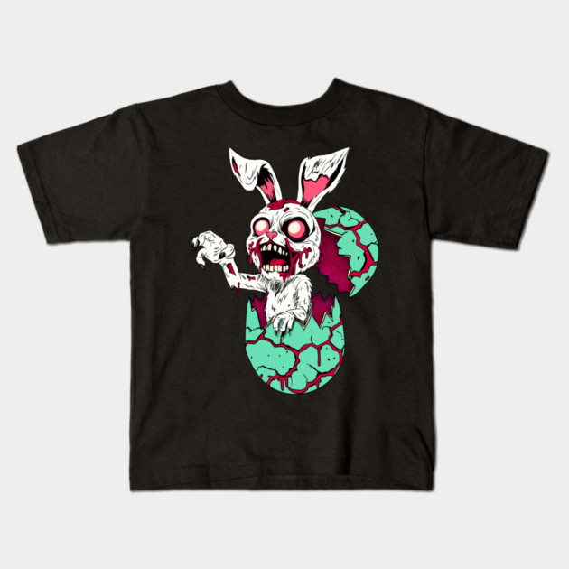 Zombie Easter Bunny Kids T-Shirt by H. R. Sinclair