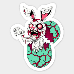 Zombie Easter Bunny Sticker