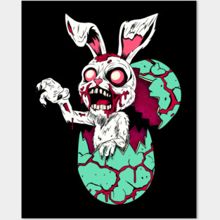 Zombie Easter Bunny Posters and Art