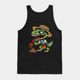 T-Rex Gardener Zombie Tank Top