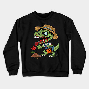T-Rex Gardener Zombie Crewneck Sweatshirt
