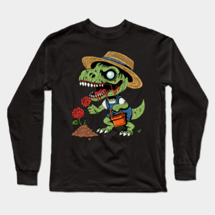 T-Rex Gardener Zombie Long Sleeve T-Shirt