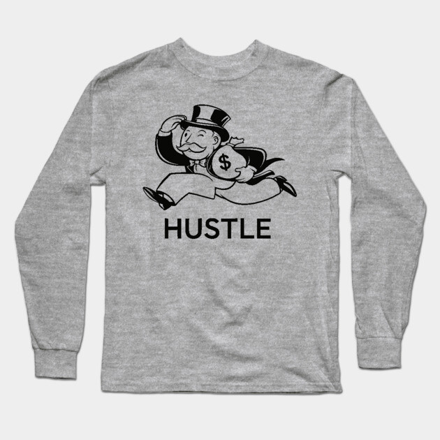 Hustle Monopoly Guy Long Sleeve T-Shirt by UrbanLifeApparel
