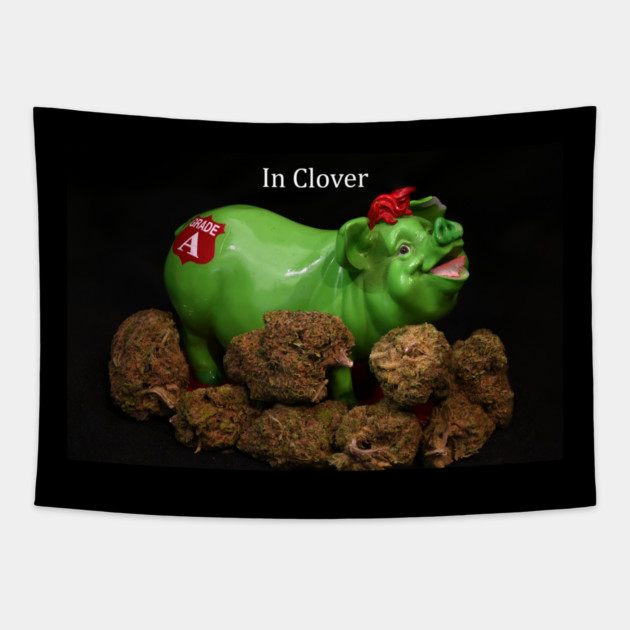 In Clover - Weed Design Tapestry by MrGreenGenes420