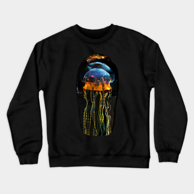 Satava Jellyfish - Art Glass Crewneck Sweatshirt by MrGreenGenes420