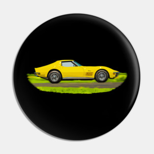 Yellow C3 Corvette Supercar Race Car Sports Car Muscle Car Super Car Corvette Pin