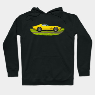 Yellow C3 Corvette Supercar Race Car Sports Car Muscle Car Super Car Corvette Hoodie