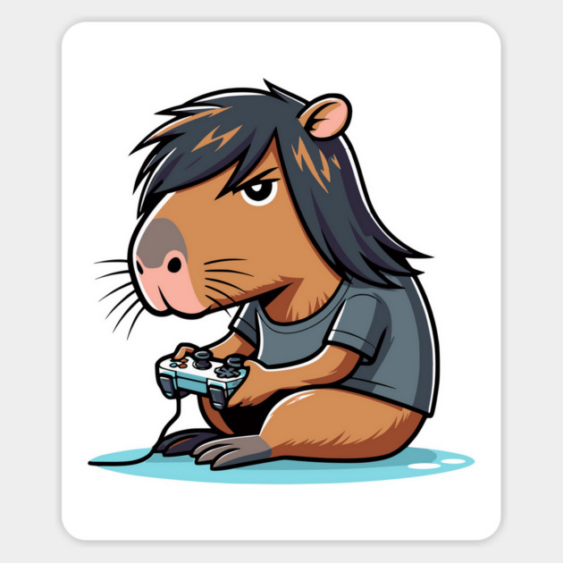 Capybara Video Gaming funny capy design Magnet by Luxinda