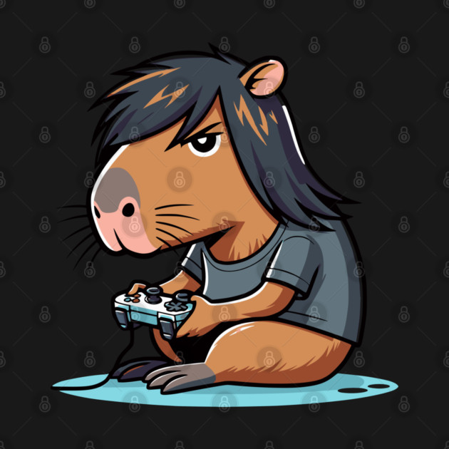 Capybara Video Gaming funny capy design by Luxinda