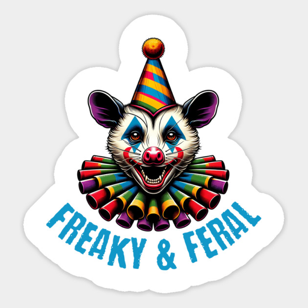 Freaky and Feral hissing laughing clown possum Magnet by Luxinda