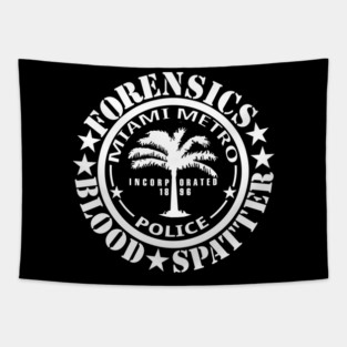 Dexter - Miami Metro Police Forensics Blood Spatter Department [white] Tapestry