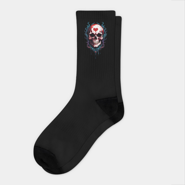 Hearts and Skulls Socks by Grave Digs