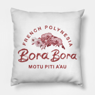 Bora Bora French Polynesia Floral Pillow