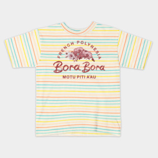 Bora Bora French Polynesia Floral Kids T-Shirt