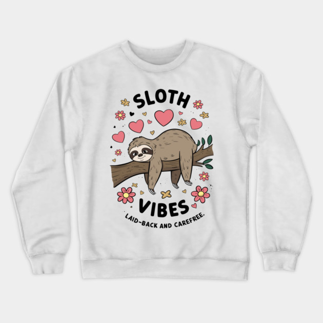 Sloth Vibes Crewneck Sweatshirt by enrynz