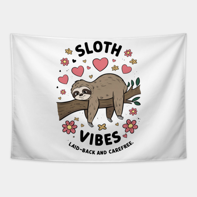 Sloth Vibes Tapestry by enrynz