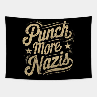 PUNCH MORE NAZIS - GOLD GRUNGE Tapestry