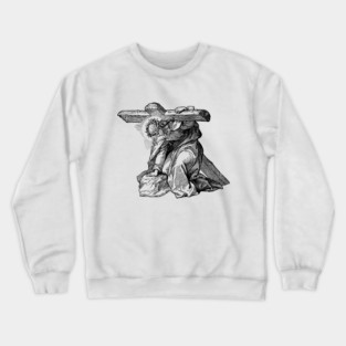 Jesus Carrying the Cross – Catholic Devotional Art Crewneck Sweatshirt