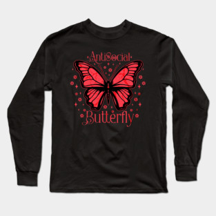 Antisocial Butterfly Long Sleeve T-Shirt
