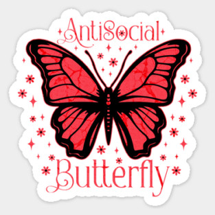 Antisocial Butterfly Sticker