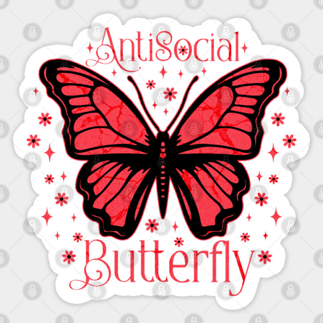 Antisocial Butterfly Sticker by H. R. Sinclair